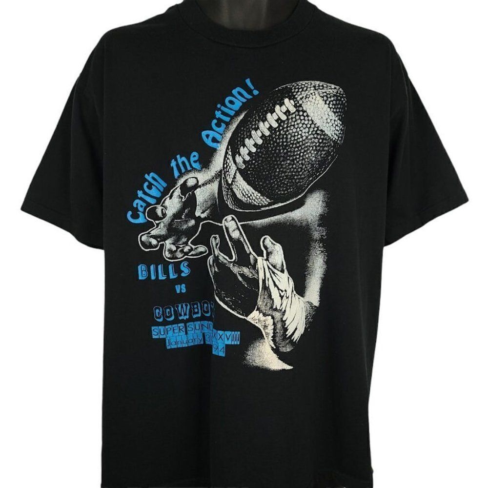 Super Bowl XXVIII T Shirt Vintage 90s 1994 Buffalo Bills Vs Dallas Cowboys